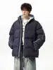 Chaqueta de Algodón Gruesa Otoño e Invierno Jack Chuan Yang Parka Corta para Pareja Ropa de Abrigo Cálida de Algodón con Capucha para Hombres y Mujeres Bloque de Color para Exteriores