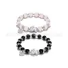 Pulsera para pie plata 999 marca valiente lucky piedra ojo de gato polvo de ágata negra cristal cristal de fresa cuentas pulsera delicada de alto sentido