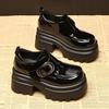 3533-5 Mocasines Joker de suela gruesa y pequeña para mujer, primavera 2025, nuevos zapatos casuales de una sola capa, zapatos pequeños de cuero