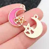 Mezcla 14 gotas de aceite 7 color luna estrella aleación colgante diy pulsera aretes colgante pequeño accesorios de joyería bolsa de material