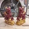 Atacado de fábrica lingote antigo Kirin resina ornamentos para casa e escritório Kirin imitação de cinábrio um par de ornamentos artesanato
