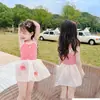 Saia Bufante de Verão Infantil Traje para Fontes Termais Roupa de Banho de Bebê Doce Fofa Princesa Roupa de Banho Infantil Traje de Meninas