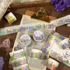 Fita de coleta leve série flores da manhã e da tarde adesivos decorativos em formato de flor para diário de bordo paisagem material colagem 6 opções
