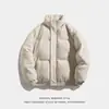 Chaqueta de Algodón con Cuello Alto Estilo Retro Americano de Ante Sintético Personalizada para Hombres y Mujeres, Engrosada y Cálida para Invierno
