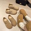 Sapatos Birkenneth Vintage All-inclusive Femininos 2024 Outono Novo Estilo Vestido Plataforma de Sola Grossa Elevado Slip-on Amor Sapatos de Camada Única