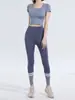 Conjunto de Top Deportivo de Manga Corta Nuevo Verano 2026 para Entrenamiento de Pilates, Fitness, Yoga para Levantar Glúteos y Deportes para Mujeres