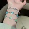 Qingye Xingyuan~Pulseira de Flores Estilo Coreano, Estilo Moderno e Doce, Pulseira Exquisita, Luxo Leve, Sensação de Alta Qualidade, Joia de Mão Elegante para Mulheres
