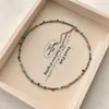 Colar de Contas de Arroz Tcheco Verde Pérolas de Água Doce Ágata Vermelha Feminino Corrente para Clavícula Design de Nicho Luxo Acessível