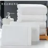 Toalla Facial de Algodón Puro para Hotel con Logo Bordado Personalizado Rectangular Blanco Puro Algodón Absorbente Toalla de Gimnasio para Hotel