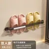 Estante de almacenamiento con drenaje para baño, zapatero tipo trineo para baño, estante de almacenamiento para el hogar sin perforaciones, toallero de pared a prueba de polvo y drenaje