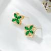 Pendientes de trébol de cuatro hojas giratorios, delicados, con aguja de plata 925, nuevos pendientes de celebridades de Internet, pendientes de molino de viento de venta diaria.