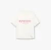 Camiseta Casual Solta de Manga Curta com Estampa de Slogan Icônico High Street para Mulheres e Homens