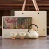 Set de Té Kung Fu de Cerámica Shuchun Fenlan Caja de Regalo Regalo de Cumpleaños Año Nuevo Día de San Valentín Recuerdo Vajilla de Té de Alta Gama Práctica