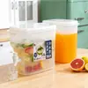 Dispensador de agua para refrigerador con grifo, recipiente para bebidas de gran capacidad, adecuado para uso doméstico, para servir té helado, agua fría y jugo de frutas