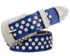 Venta directa de fábrica versión coreana de cinturón de mujer con pedrería Blanco con Diamante de cuero para mujer con Diamante completo de Diamante Cinturón de mujer con Diamante