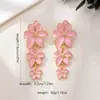 Pendientes de Flor Rosa con Goteo de Aceite de Lujo y Gama Alta Transfronterizos Son Adecuados para que las Mujeres los Usen en Banquetes Diarios y Vacaciones en la Playa