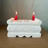 Mesa de chá pequena estilo Zen base de castiçal de pedra incensário frente de túmulo ao ar livre para queimar incenso Mármore Branco Pedra Verde Ornamento Retangular
