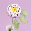 Decoraciones de flor de peonía tejidas a mano con hilo, flores artificiales como regalos para amigos y mejores amigas, flores tejidas