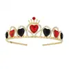 Conjunto de Colar Coroa de Coração Estilo Europeu e Americano Liga de Zinco Strass Faixa de Cabeça Fofa para Performance Infantil Acessórios de Vestido Acessórios de Cabelo Venda por Atacado