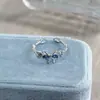 Anel Aberto Borboleta de Pedra Colorida Zircônia Luxo Acessível Super Fada Nicho High-End Totalmente Cravejado Doce e Cool Elegante Anel Empilhável para Mulheres