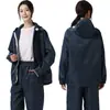 Ropa de Trabajo Antidust Antiestática con Capucha Conjunto de Dos Piezas Parte Superior Pintura en Spray Protección Laboral Blanco y Azul Taller Capucha de Dientes Grandes Hombre
