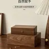 Caja de Almacenamiento Retro de Nogal para Artículos de Escritorio, Cosméticos, Joyero Creativo, Caja con Cerradura, Joyero para el Hogar, Caja de Madera Maciza