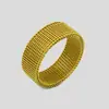 Anillo de malla de acero inoxidable de 8 mm venta caliente transfronteriza tres colores opcionales Joyería de acero de titanio no se decolora venta al por mayor directa de fábrica
