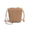 Bolsa de Hombro tipo Cubo con Cordón para Mujer, Tejido Hueco, Nudo de Molino, Personalidad Única, Estilo Vacacional, Casual, Versátil