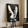 Pintura Decorativa de Sala de Estar de Gama Alta Retro Arte de Nicho Cisne Blanco y Negro Pintura de Piso para Sofá Estilo Antiguo Pintura Colgante para Entrada