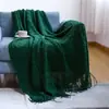 Manta tejida, manta de sofá, manta fina con borlas, manta para aire acondicionado de oficina, manta para ventana de mirador, manta para siesta de verano, manta pequeña