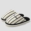 Chinelo de Algodão Listrado para Casa para Mulheres Inverno Pelúcia Quente Antiderrapante Interior Casa Chinelos de Pelúcia Masculinos para Homens Inverno