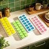 Forma de Gelo de Frutas Bandeja de Gelo de Silicone Picolé Congelado 14 Cavidades Forma de Gelo Cubo de Gelo Caixa de Gelo Forma de Gelo Caseira DIY