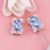 Bola de diamante de urso de liga dupla face pesada pode usar contas de furo reto DIY corrente de telefone celular chaveiro bolsa acessórios de corrente