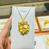 Collar de Racimo Floral Dorado para Mujer, Juego de Cadena con Colgante de Flor de Arena Dorada Vietnamita de Imitación, Joyería Versátil al por Mayor