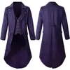 Abrigo Largo Retro Europeo con Cola de Golondrina para Hombre Chaqueta Estilo Palacio Disfraz para Actuación de Role-Playing de Halloween