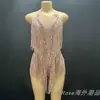 Vestido Prata Gradiente Sexy com Franjas para Competição de Dança Latina Transmissão Ao Vivo Show de Talentos Grupo de Meninas Festa de Dança Strass