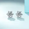 Novos Brincos Runxin Estilo Coreano Simples Moda Cravejado Brilhante Diamante Único Elegante Personalizado Seis Garras Feminino Zircônia