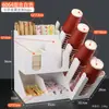 Soporte para Vasos Tienda de Té con Leche Café Suministros Comerciales para Bar Caja de Almacenamiento para Servilletas y Popotes Soporte Desechable para Vasos Dispensador de Vasos