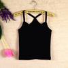 Camisola Cropped de Algodão de Cintura Alta para Mulheres, Camiseta Esportiva Slim-Fit de Outono com Lindo Design nas Costas, Atacado