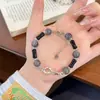 Pulsera de Cuentas Estilo Chino Oscuro de Buena Relación Calidad-Precio para Hombres, Estilo Chino Retro de Moda, Bagua León Despertando, Pulsera de Mariposa para Estudiantes al por Mayor