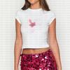 EBay comércio exterior lazer diário estilo retro personalidade fresco flor padrão impressão fino manga curta camiseta feminina atacado