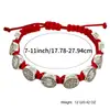 Pulsera trenzada con cuentas de aleación y cordón de algodón ajustable, estilo transfronterizo popular en Europa y América, joyería con cuentas redondas para hombres y mujeres