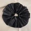 Elástico de Cabelo de Rede Plissado Dupla Camada Super Grande Estilo Coreano Elástico de Cabelo Grande Intestino Suave Elástico de Cabelo Feminino Super Fada de Alta Qualidade para Rabo de Cavalo Baixo