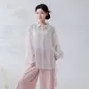 Diseño-sentido empalme encaje dulce holgado moderno traje de danza estilo antiguo estudiante de danza jazz unisex camisa