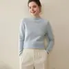 Tejidos 100% Cachemir Puro para Mujer, Suéter de Cuello Alto Medio, Tejido Holgado, Ropa Interior de Otoño e Invierno, Ropa Exterior, Prendas Base de Punto