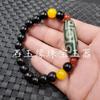 Pulsera de Ágata Tianzhu Jade Pulsera Tianzhu de Nueve Ojos Tres Ojos Lutong Pulsera de Cuentas de Ábaco Lineal Dijo Antiguo