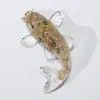 Grava de Cristal Natural Goma Forma de Pez Pequeño Adornos de Carpa Joyería Decorativa para Escritorio de Oficina Regalo Adornos DIY