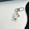 Chaveiro Transparente Estampa Leopardo KT Estilo Ins Pingente de Bolsa Prateado Hellokitty Desenho Animado Fofo Doce Cool Enfeites Pendentes