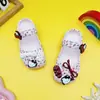 Zuecos de Ballet Rojos Estampados con Lazo 2026 para Niños, Sandalias Cerradas Antideslizantes de Verano para Exteriores para Niños, Transfronterizo