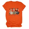 Amazon eBay Loja Independente Casual Divertido Feminino Três Patos de Halloween Múmia Fazendeiro Gola Redonda Manga Curta
